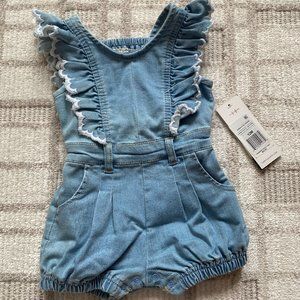 Habitual Kids Baby Girl Denim Romper NWT, Size 12M